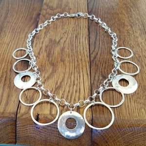 Silpada Hammered Sterling Silver Ring Necklace
